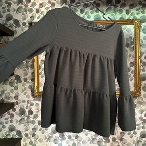 J. Crew Charcoal Peplum Blouse